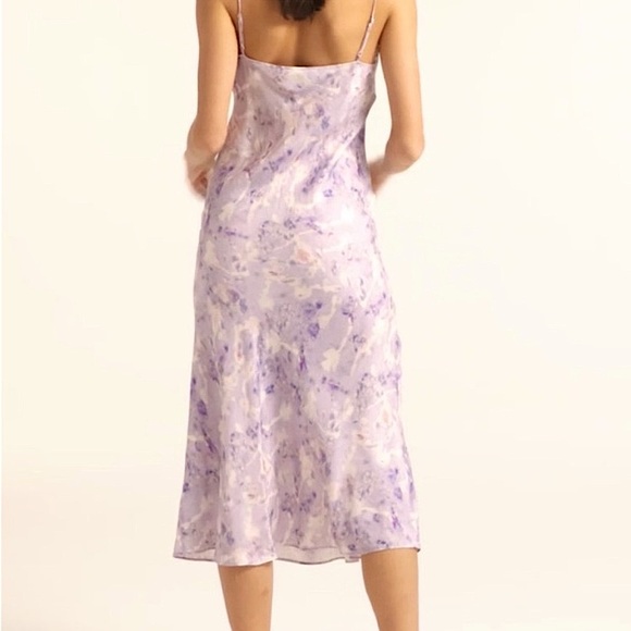Flora Obscura x J.Crew Cupro-Blend Slip Dress Lavender Fields - Picture 4 of 15